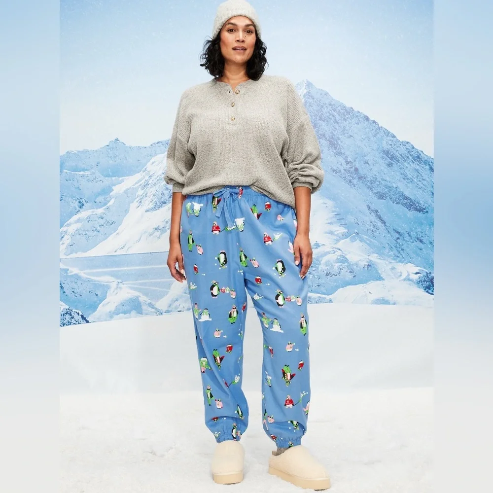 🆕 Old Navy Women's High-Waisted Flannel Pajama Jogger Bottoms PJ Pants M (8-10)